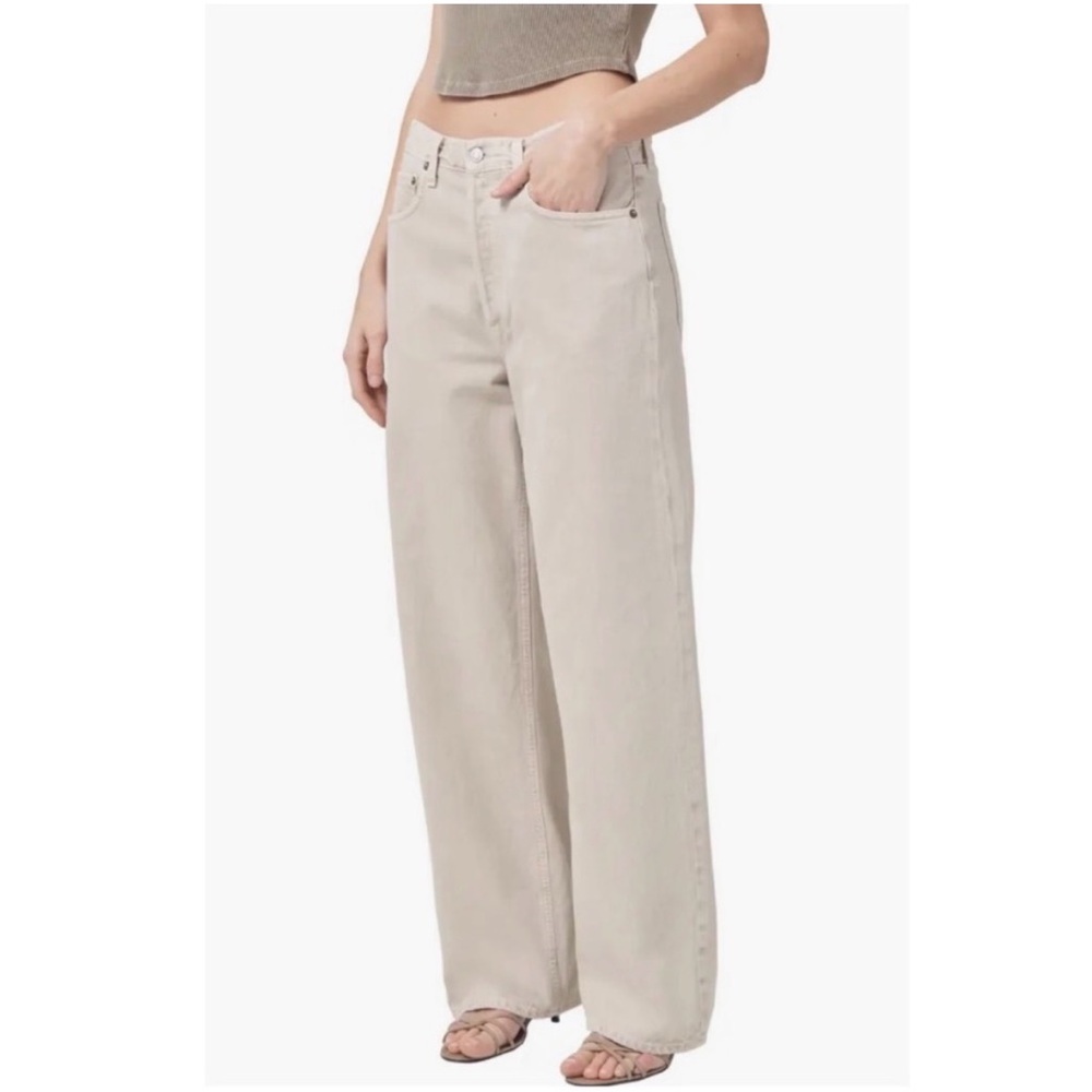 AGOLDE Tusk Beige Wash Low Slung Baggy Organic Cotton Jeans Size 30